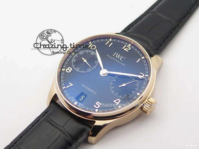 MIROTIME 0715 Portuguese Real PR RG IW5007 ZF 1:1 Best Edition Black Dial On Black Leather Strap A52010 V FreshLook 7304